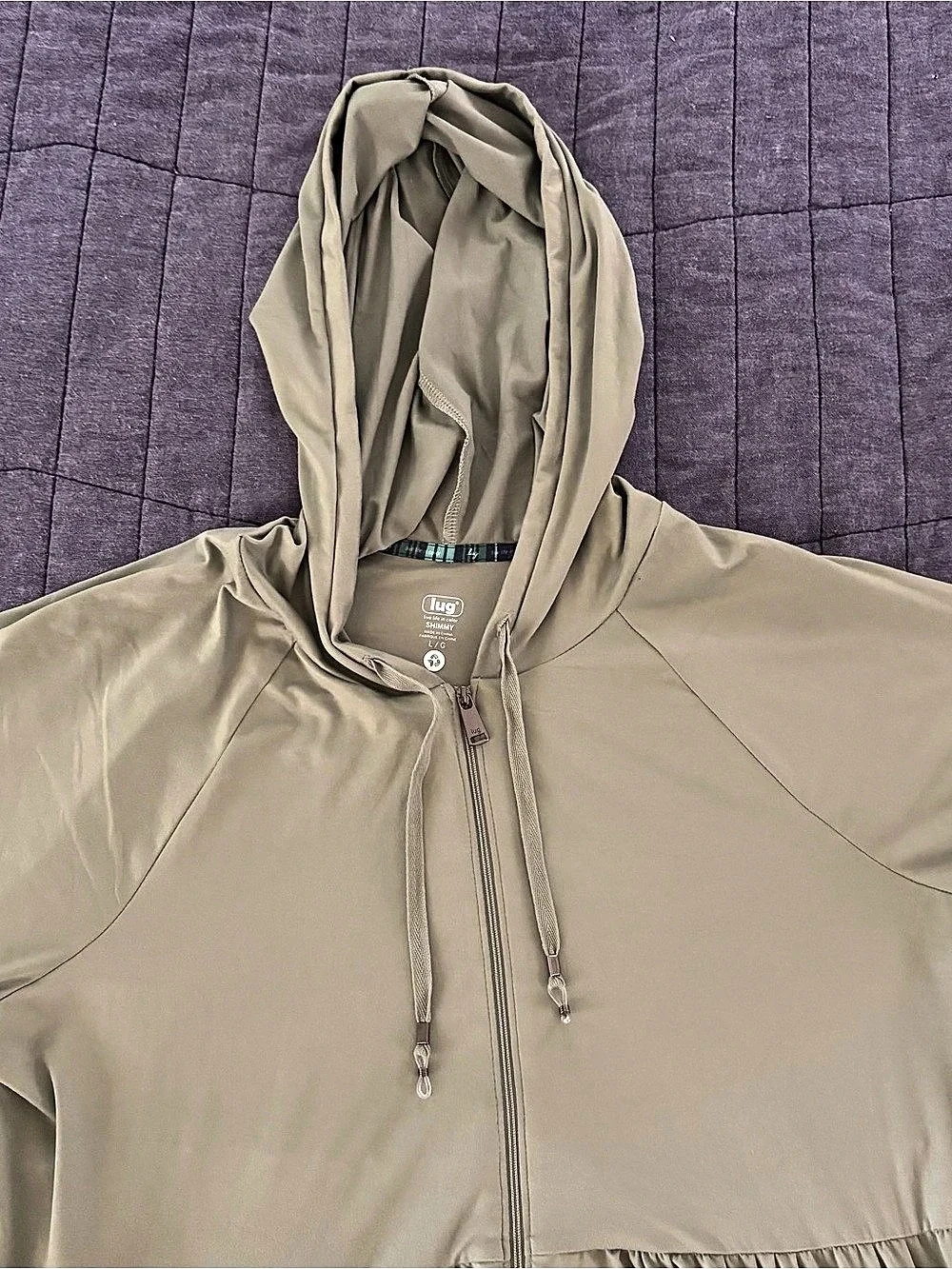 lug Women’s SHIMMY Full Zip Lightweight Performance Jersey Hoodie; Large
